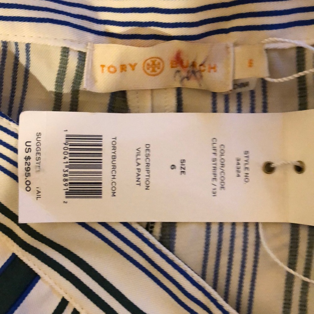 Tory Burch Villa Striped Straight-Leg Pants - Picture 2 of 2